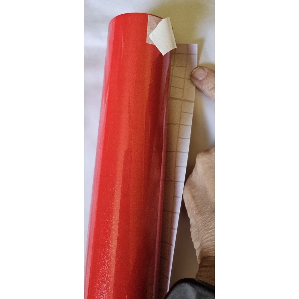 New 4 Rolls LaCheery 24in Wide Red Silver Glitter Wallpaper/Contact  Adheasive